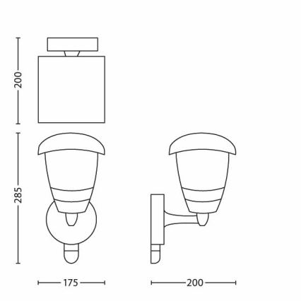 Philips - pplique da esterno con sensore 1xE27/60W