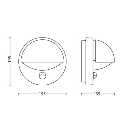 Philips - Applique da esterno con sensore  E27/12W