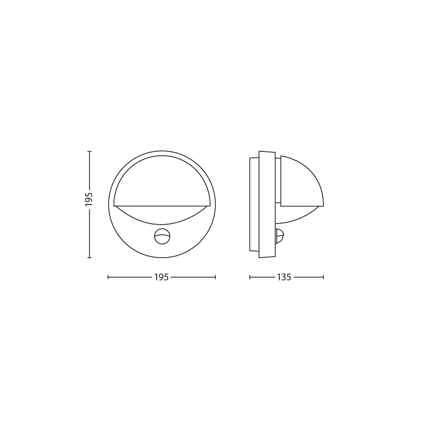 Philips - Applique da esterno con sensore  E27/12W