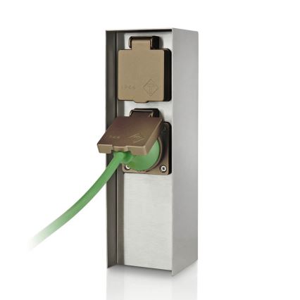 Philips 17108/47/16 - Multipresa verticale da esterno MYGARDEN ROCK 230V IP44 SCHUKO