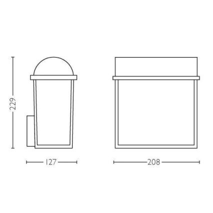 Philips 17235/30/PN - Applique da esterno 2xE27/42W/230V IP44