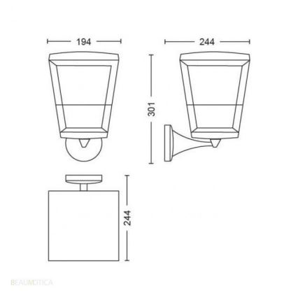 Philips 17439/30/P7 - Applique da esterno LED RGB HUE ECONIC LED/15W/230V IP44