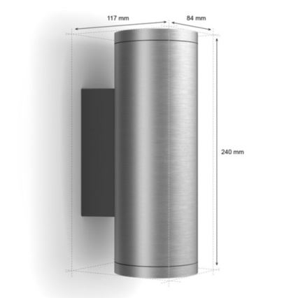 Philips - LED RGBW Applique da esterno dimmerabile Hue APPEAR 2xLED/8W/230V IP44