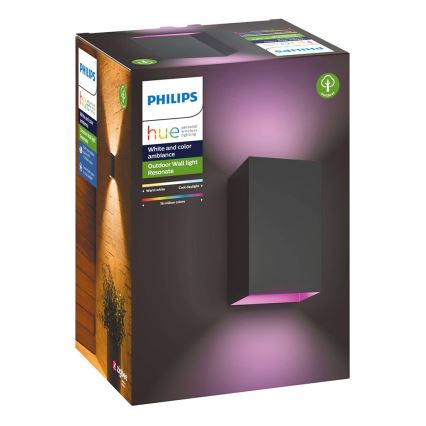 Philips - LED RGBW Applique da esterno dimmerabile Hue RESONATE 2xLED/8W/230V 2000-6500K IP44