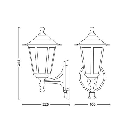 Philips - Applique da esterno con sensore 1xE27/60W/230V IP44