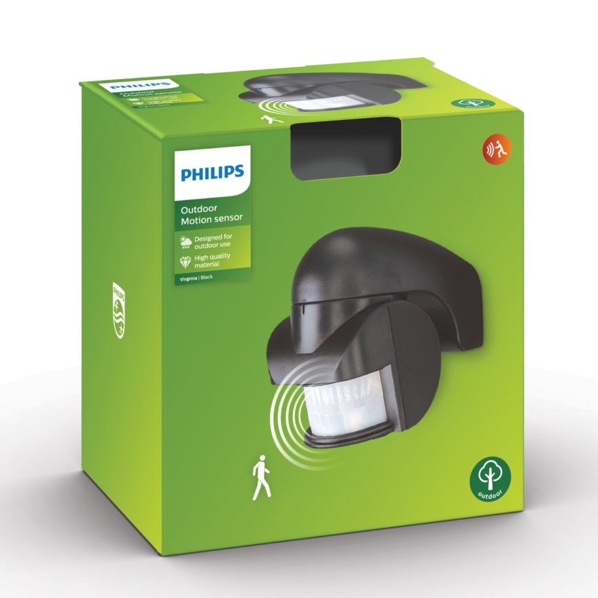 Philips - Sensore di movimento esterno IP44 nero