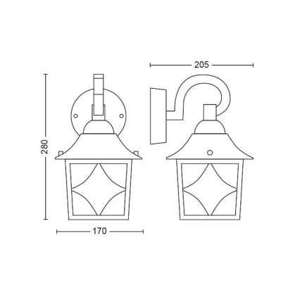 Philips - Applique da esterno 1xE27/60W/230V IP44