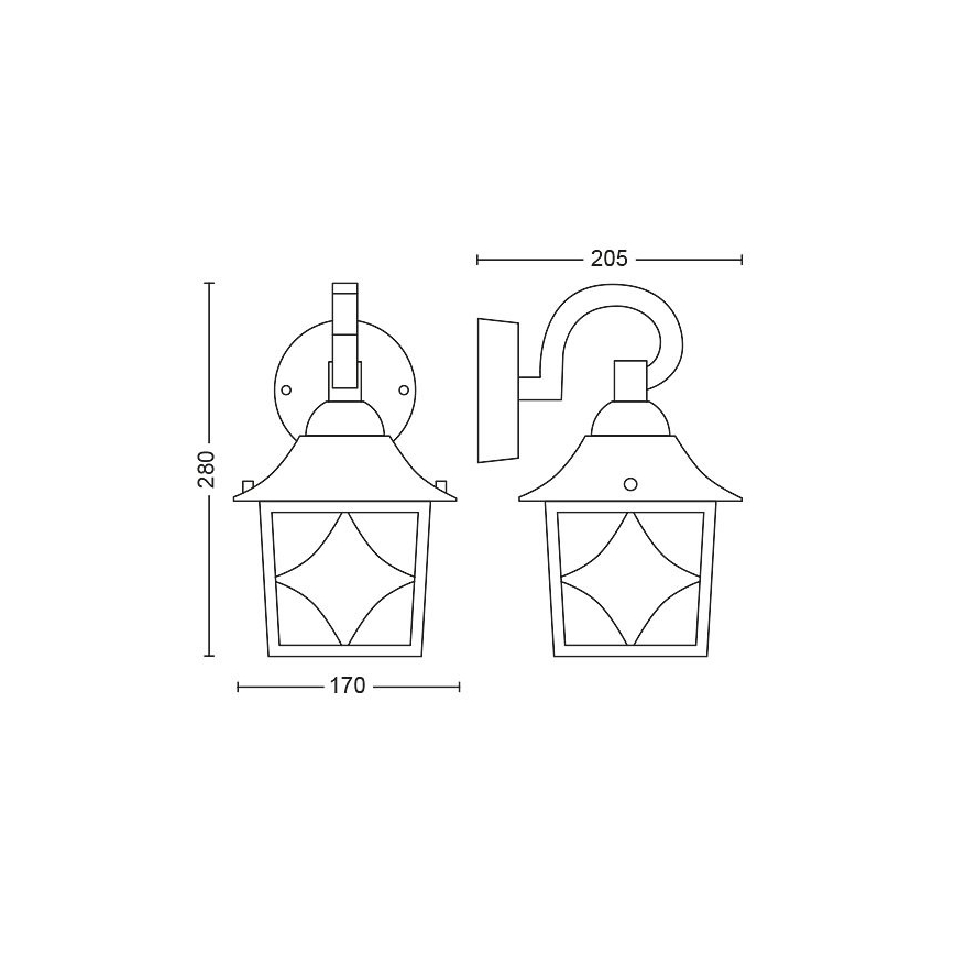Philips - Applique da esterno 1xE27/60W/230V IP44