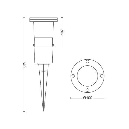 Philips - Luce esterna a LED 1xGU10/5W/230V IP44