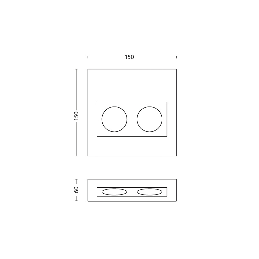 Philips 33466/17/36 - Presa per sottopensile da cucina MYKITCHEN FINESSE 2x230V SCHUKO