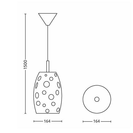 Philips 40245/53/16 - Lampadario LED MYLIVING ASSAI 1xE27/6W/230V + 1xE27/53W/230V