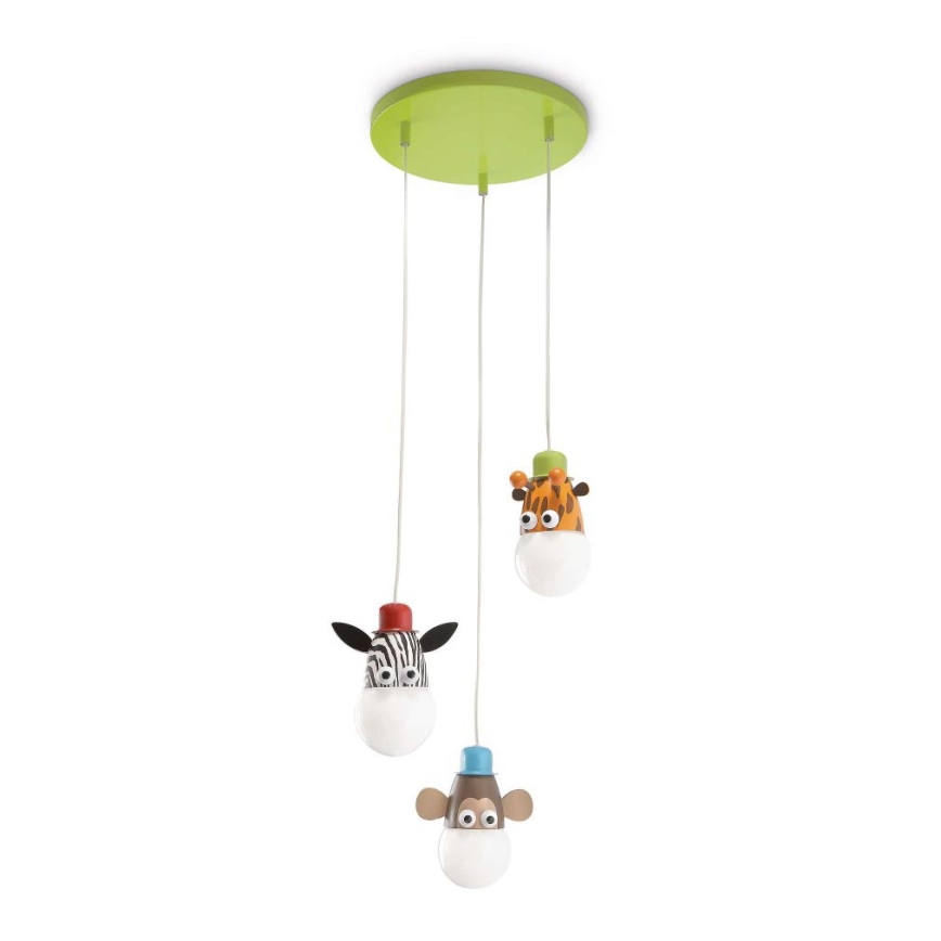 Philips 40594/55/16 - Lampadario per bambini MYKIDSROOM ZOO 3xE27/12W