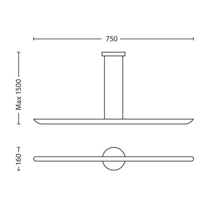 Philips 40747/48/16 - Lampadario a sospensione con filo LED dimmerabile MYLIVING SELV 2xLED/7,5W/230V