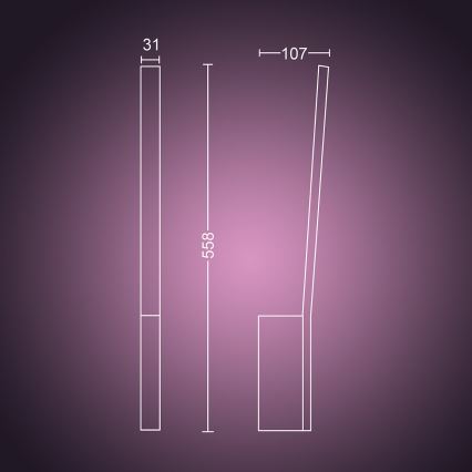 Philips - LED RGBW Applique dimmerabile Hue LIANE White And Color Ambiance 1xLED/12W/230V