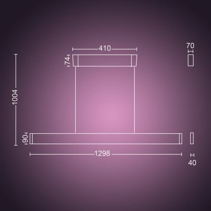 Philips – Lampadario LED on a String Hue ENSIS White And Colour Ambiance 2×LED/39W/230V