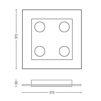 Philips 40925/60/16 - Plafoniera LED INSTYLE MATRIX 4xLED/4,5W/230V