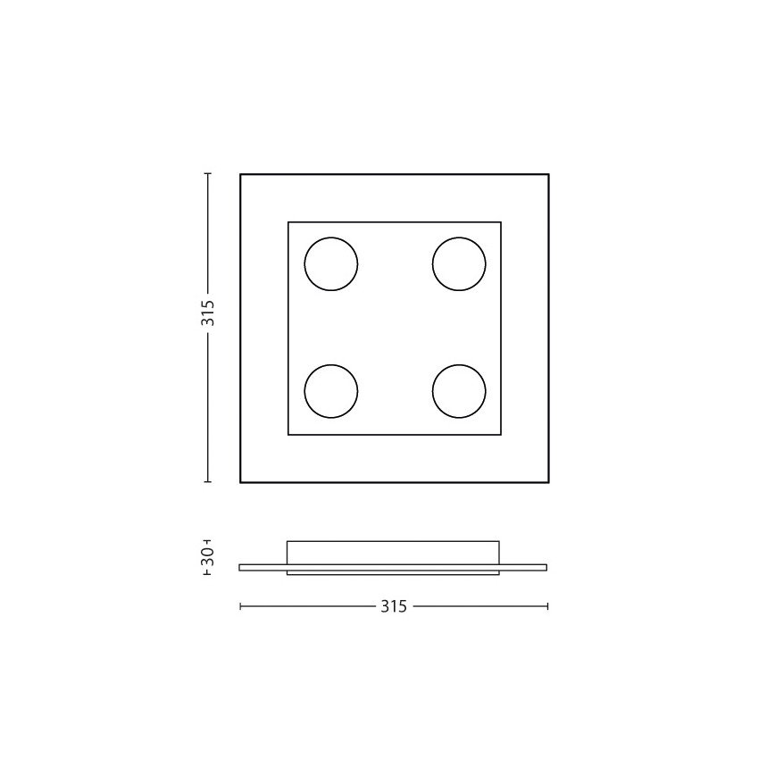 Philips 40925/60/16 - Plafoniera LED INSTYLE MATRIX 4xLED/4,5W/230V