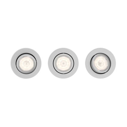 Philips 50113/87/P0 - SET 3x Lampada LED da incasso dimmerabile CASEMENT LED/4,5W/230V