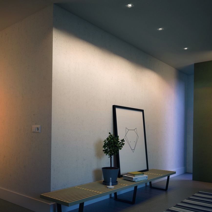 Philips - KIT 3x faretti LED RGBW dimmerabili da incasso 1xGU10/4,8W/230V bianco + telecomando