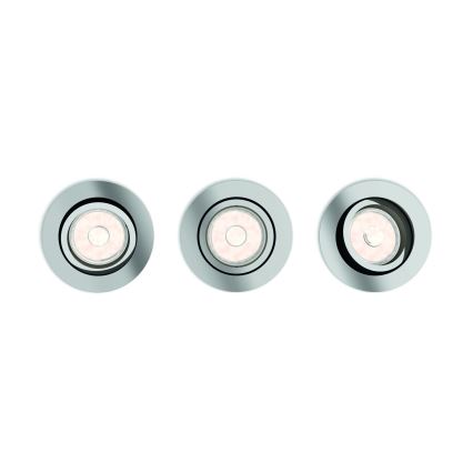 Philips - SET da 3 faretti da incasso LED RGBW dimmerabili 1xGU10/4,8W/230V cromo lucido + telecomando