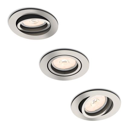 Philips 50393/17/PN - KIT 3x Lampada da incasso DONEGAL 3xGU10/5,5W/230V