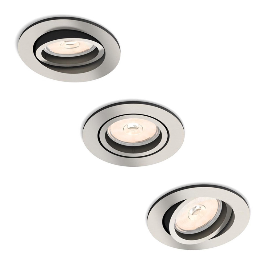 Philips 50393/17/PN - KIT 3x Lampada da incasso DONEGAL 3xGU10/5,5W/230V