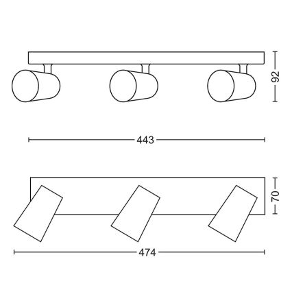 Philips - Faretto LED 3xGU10/5,5W/230V