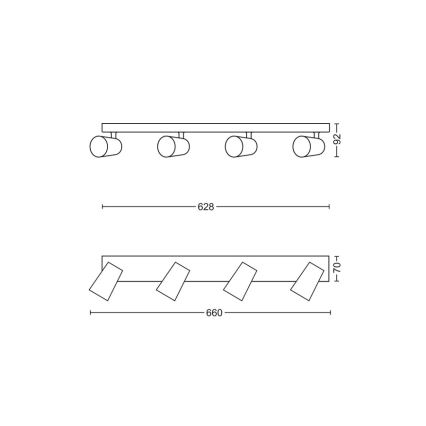 Philips - Faretto 4xGU10/5,5W/230V