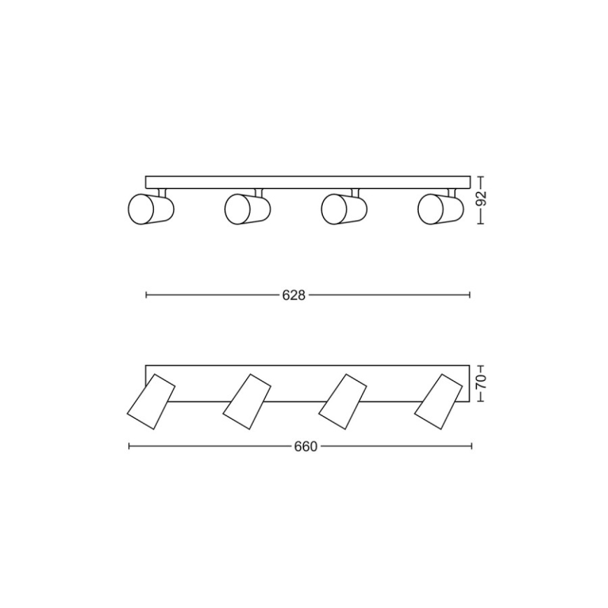 Philips - Faretto 4xGU10/5,5W/230V