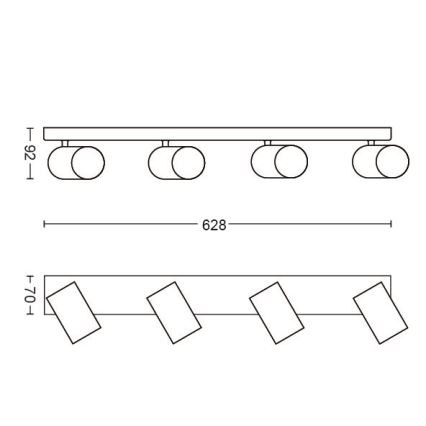 Philips - Faretto 4xGU10/5,5W/230V