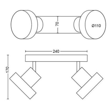 Philips 50602/31/P0 - Luce Spot a LED BUKKO 2xLED/4,5W/230V