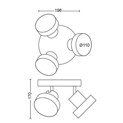 Philips 50603/30/P0 - Faretto LED dimmerabile BUKKO 3xLED/4,3W/230V