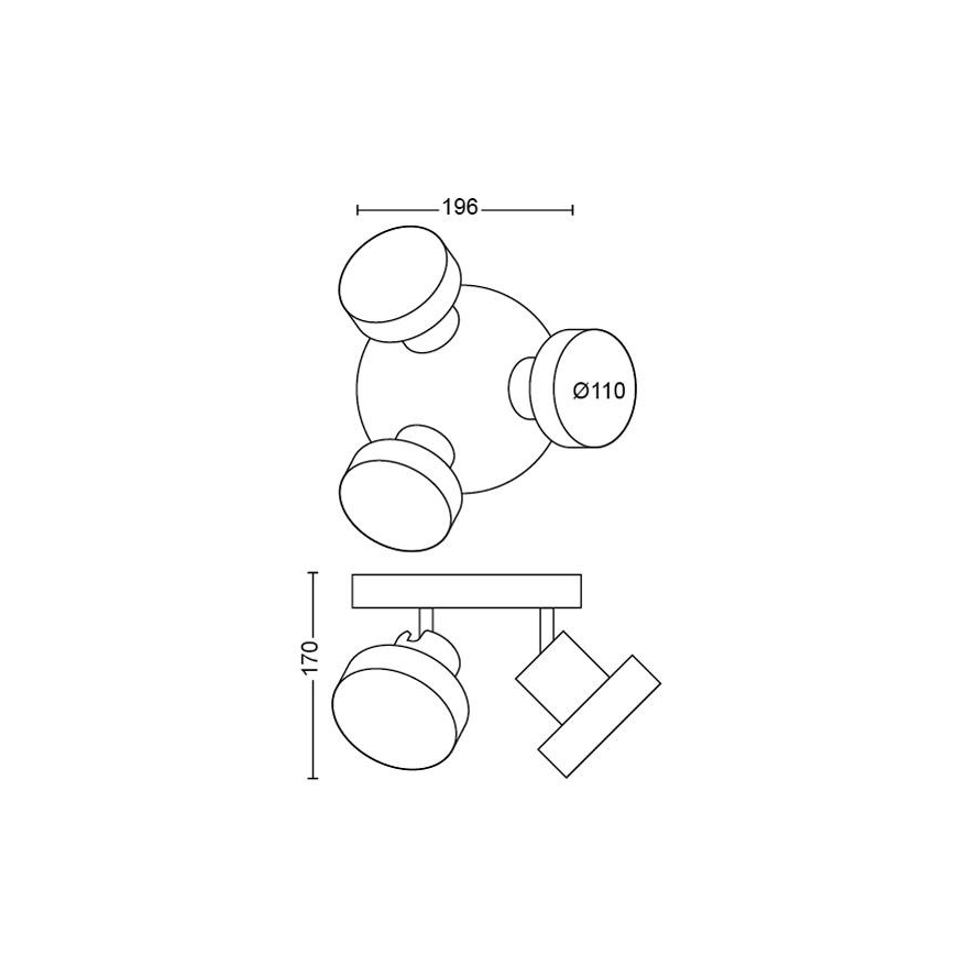 Philips 50603/30/P0 - Faretto LED dimmerabile BUKKO 3xLED/4,3W/230V