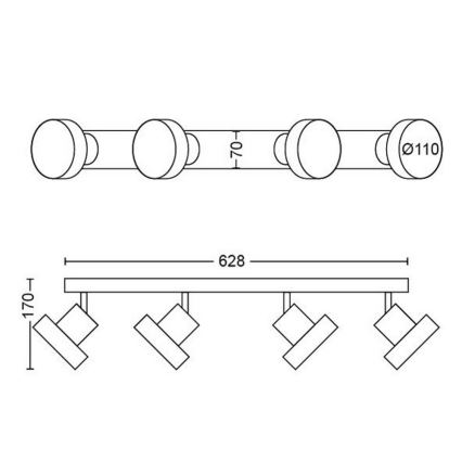 Philips 50604/31/P0 - Luce Spot a LED BUKKO 4xLED/4,3W/230V