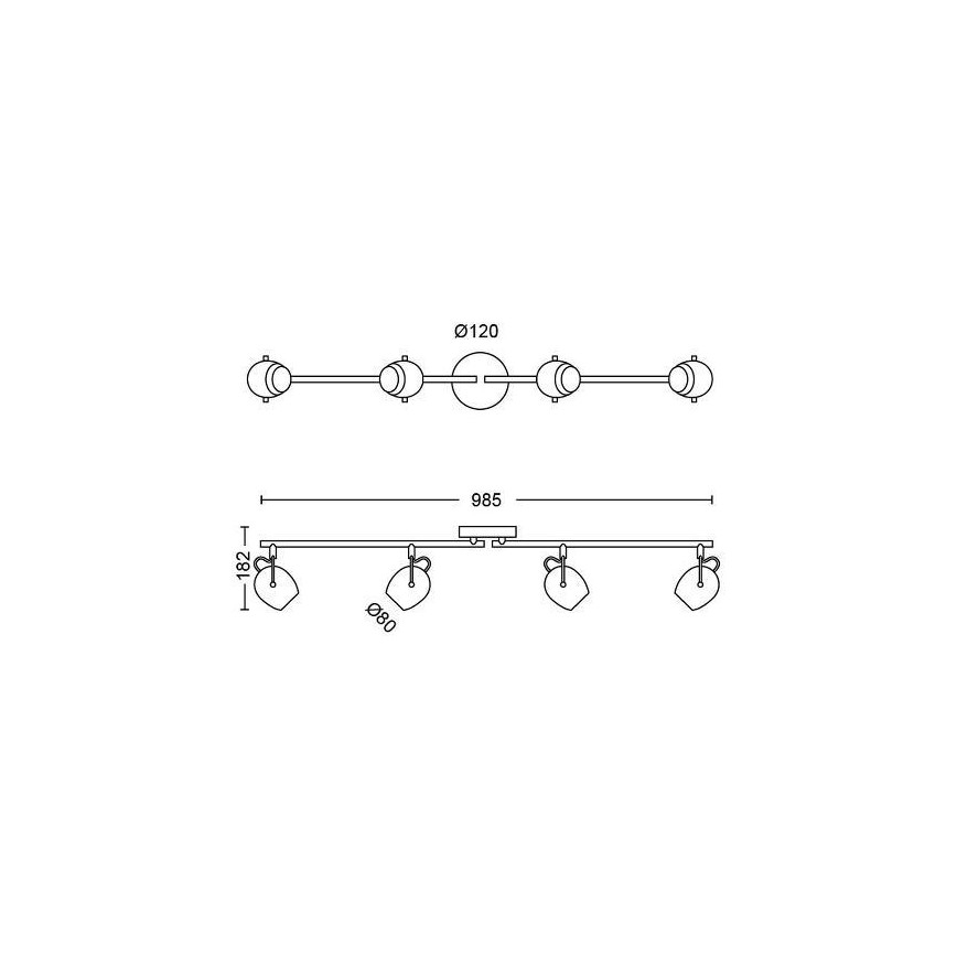 Philips 50614/30/P0 - Faretto LED RIVANO 4xLED/4,3W/230V