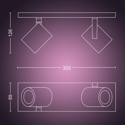 Philips - LED RGBW Faretto dimmerabile Hue ARGENA 2xGU10/5,7W/230V