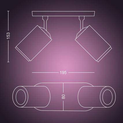 Philips 50632/31/P7 - Luce Spot a LED HUE FUGATO 2xGU10/5,7W/230V