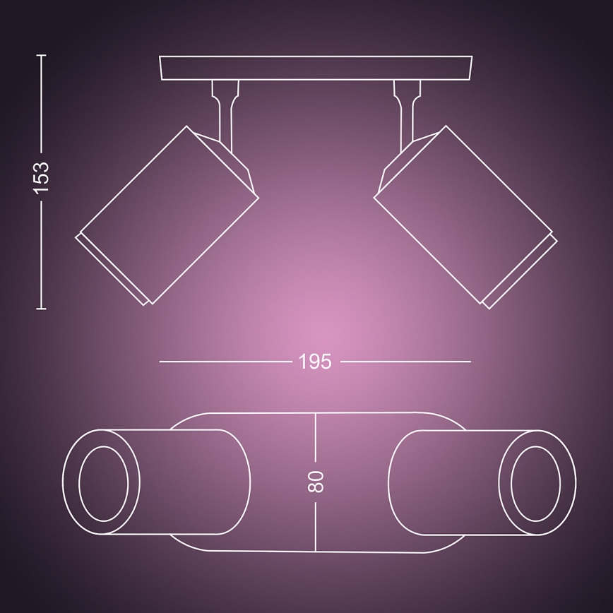 Philips 50632/31/P7 - Luce Spot a LED HUE FUGATO 2xGU10/5,7W/230V