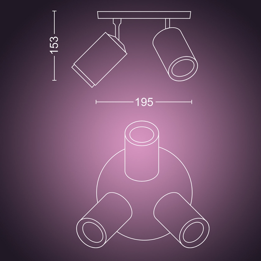 Philips 50633/31/P7 - Luce Spot a LED HUE FUGATO 3xGU10/5,7W/230V