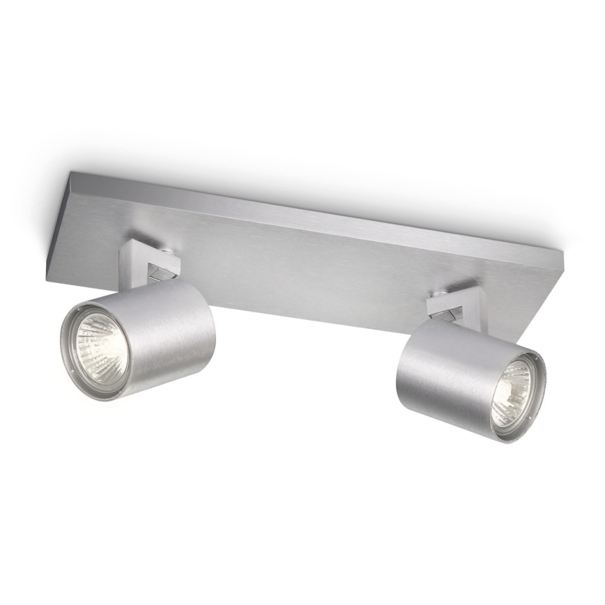 Philips 53092/48/16 - Faretto RUNNER argento 2xGU10/35W/230V