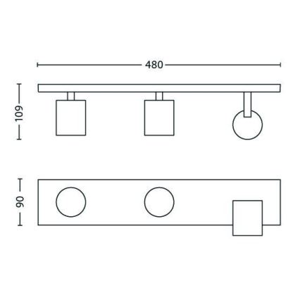 Philips - Faretto LED RGBW dimmerabile 3xGU10/6W/230V, finitura cromo satinato + telecomando
