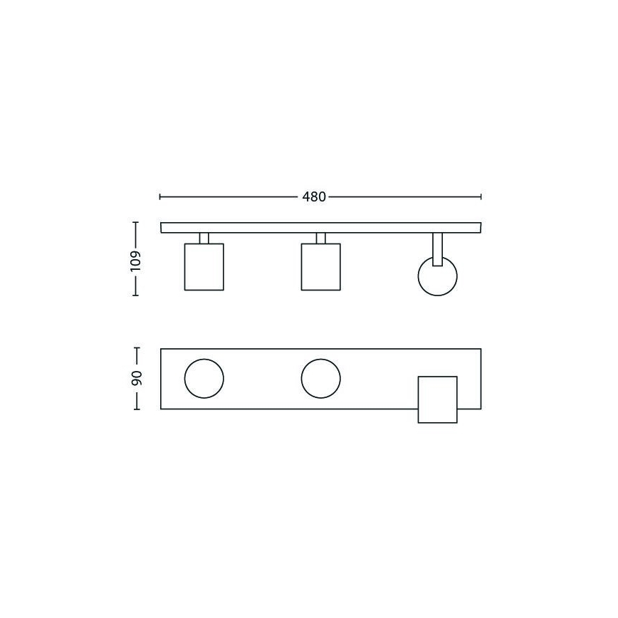Philips - Faretto LED RGBW dimmerabile 3xGU10/6W/230V, finitura cromo satinato + telecomando