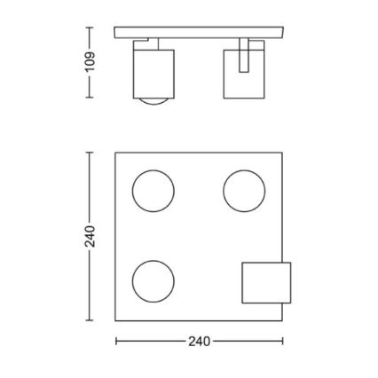 Philips - Faretto 4xGU10/50W/230V