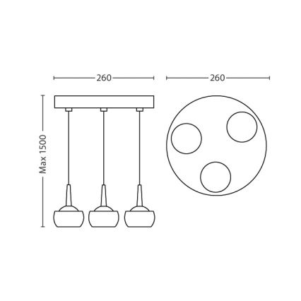 Philips 53223/11/16 - Lampada LED a sospensione CYPRESS 3xLED/3W/230V