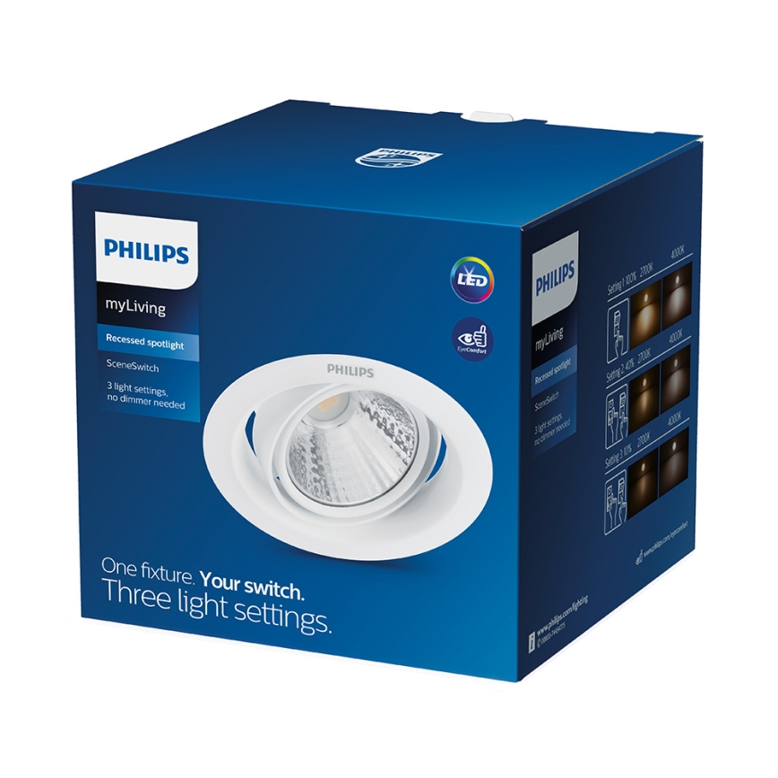 Philips - Faretto da incasso dimmerabile a LED SCENE SWITCH LED/3W/230V 2700K