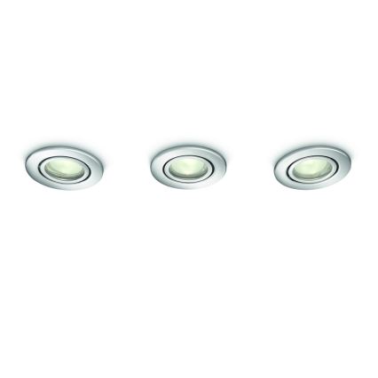 Philips - SET 3x Lampada da incasso per bagno 3xGU10/35W/230V IP23