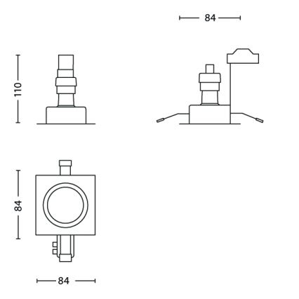 Philips - SET 3x Lampada da incasso per bagno 3xGU10/35W/230V IP23