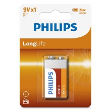 Philips 6F22L1B/10 - Batteria al cloruro di zinco 6F22 LONGLIFE 9V 150mAh
