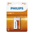 Philips 6F22L1B/10 - Batteria zinco-cloruro 6F22 LONGLIFE 9V 150mAh