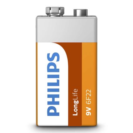 Philips 6F22L1B/10 - Batteria zinco-cloruro 6F22 LONGLIFE 9V 150mAh